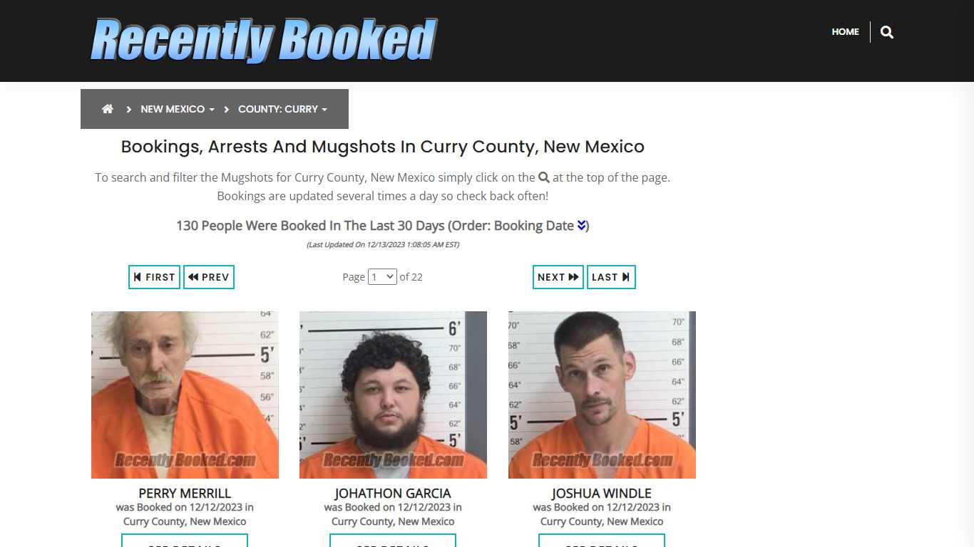 Bookings, Arrests and Mugshots in Curry County, New Mexico